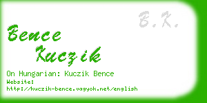 bence kuczik business card